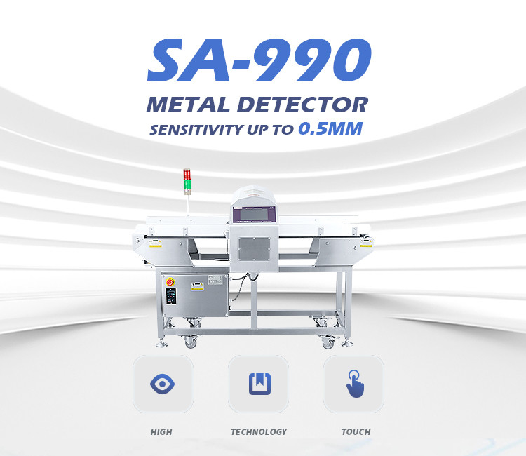 Food Metal Detector With 1.0mm SUS304 Detection Sensitivity & Adjustable Belt Height