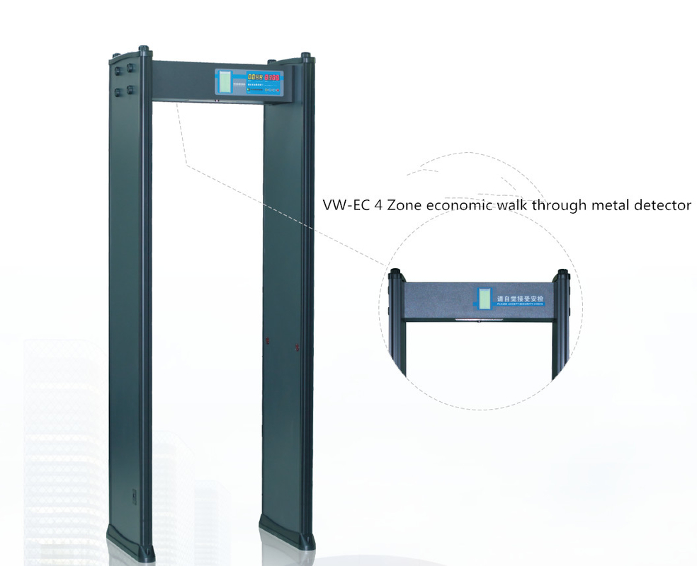 LED Display Multi Zone Metal Detector Walk Through With Four Key Panels Operation