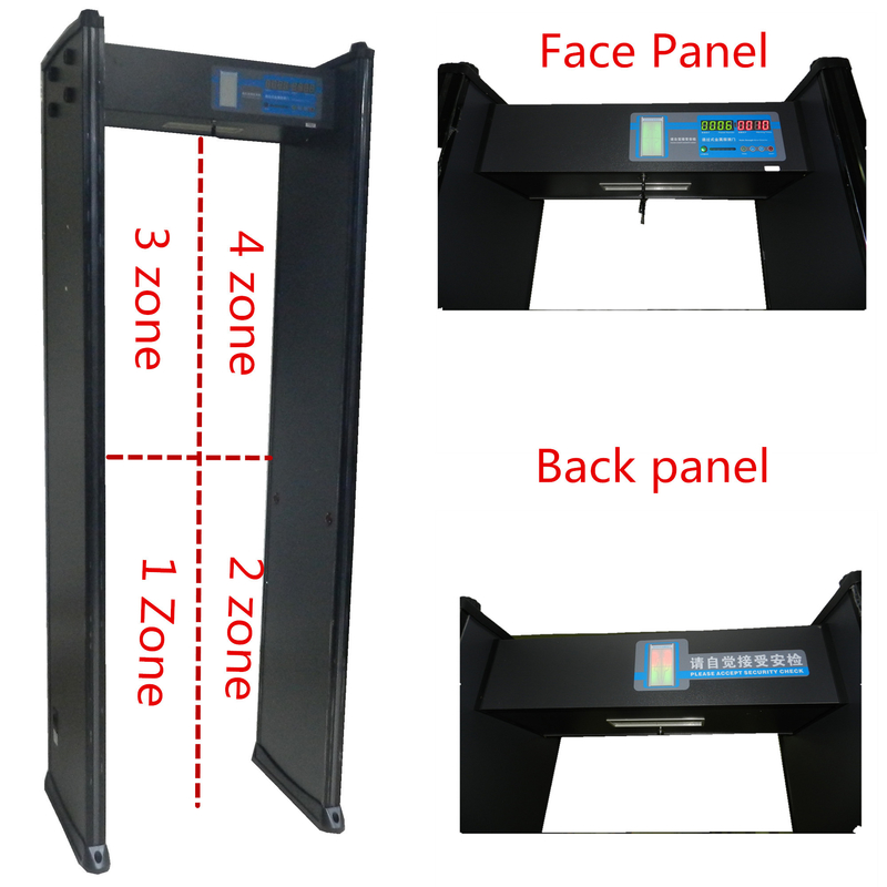 LED Display Multi Zone Metal Detector Walk Through With Four Key Panels Operation